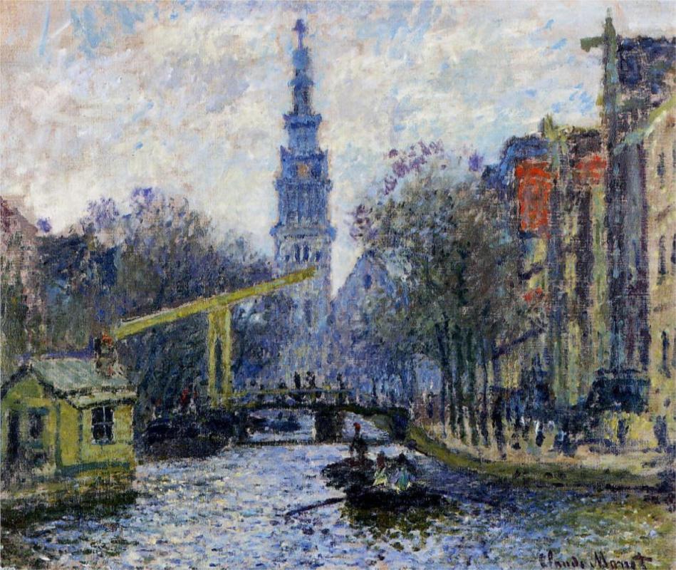 Canal in Amsterdam - Claude Monet Paintings